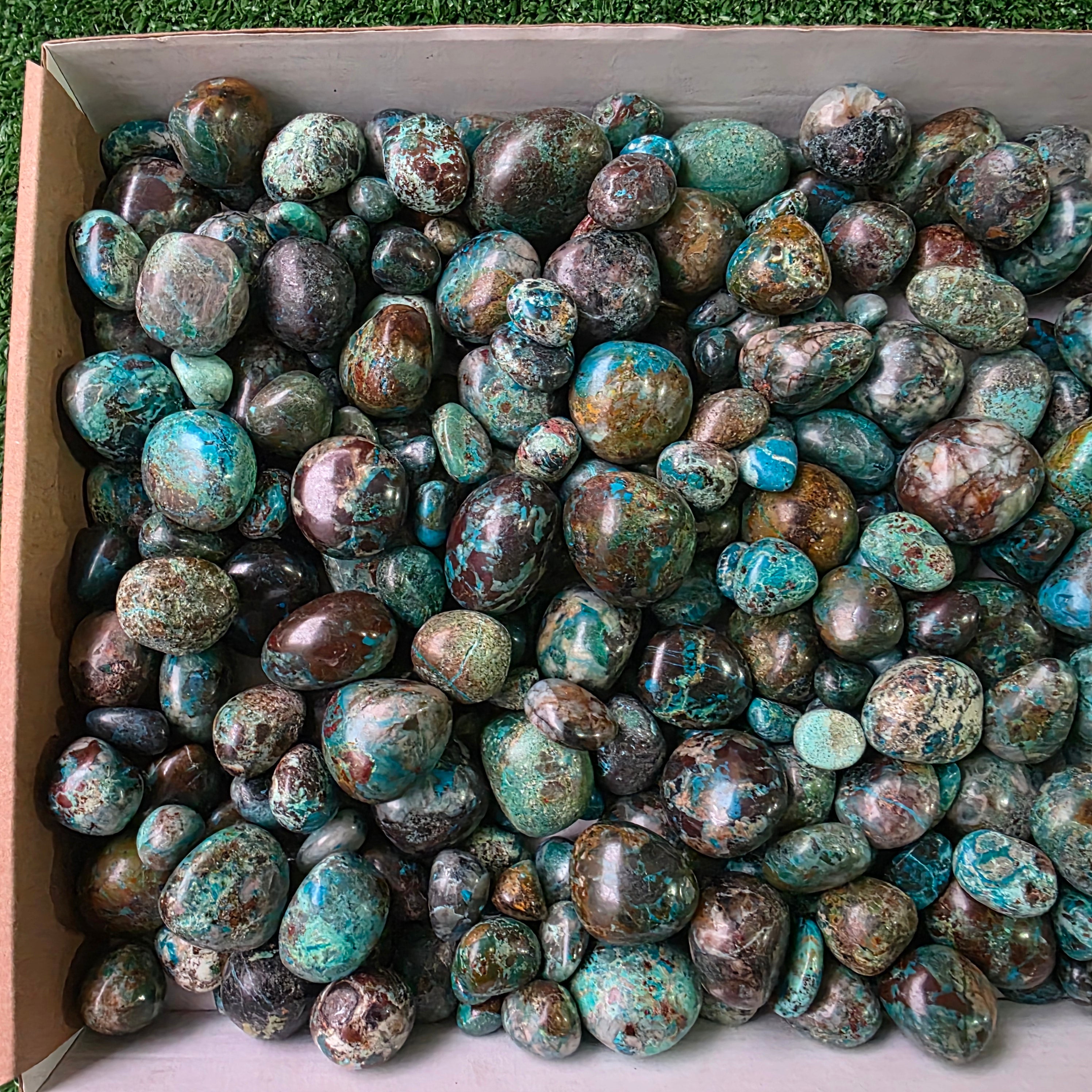 Lot 3 kg Chrysocolla tumbled