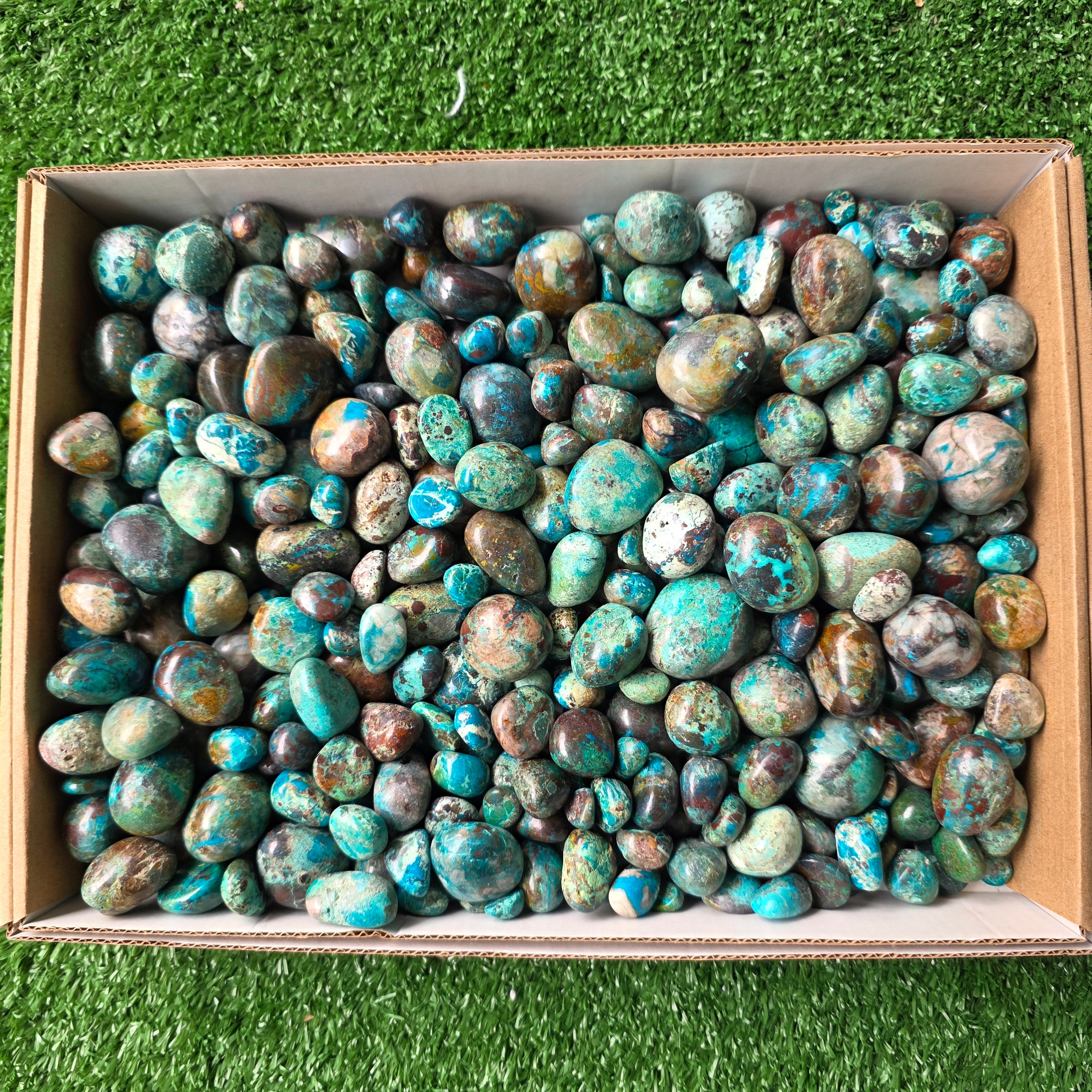 Lot 3 kg Chrysocolla tumbled