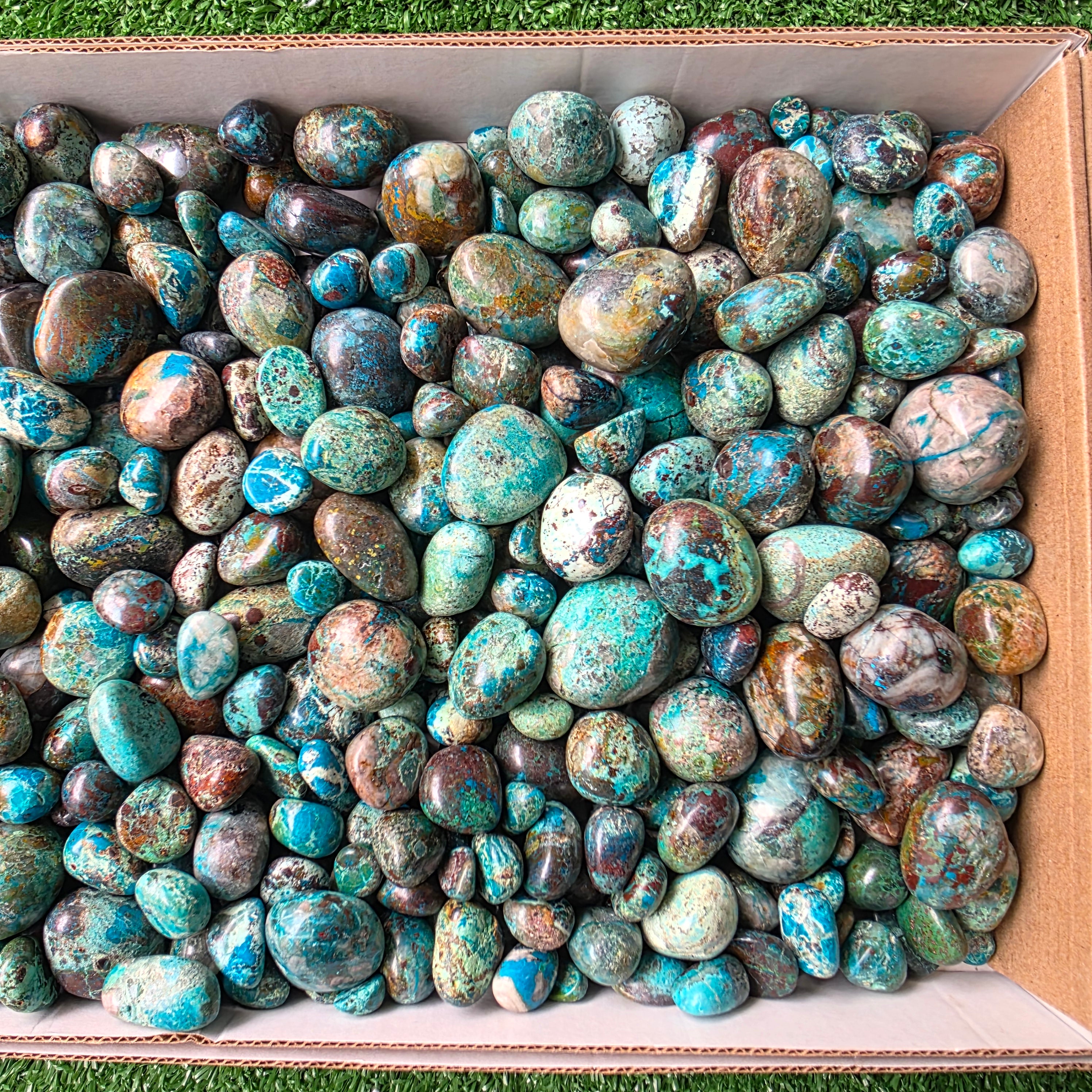 Lot 3 kg Chrysocolla tumbled