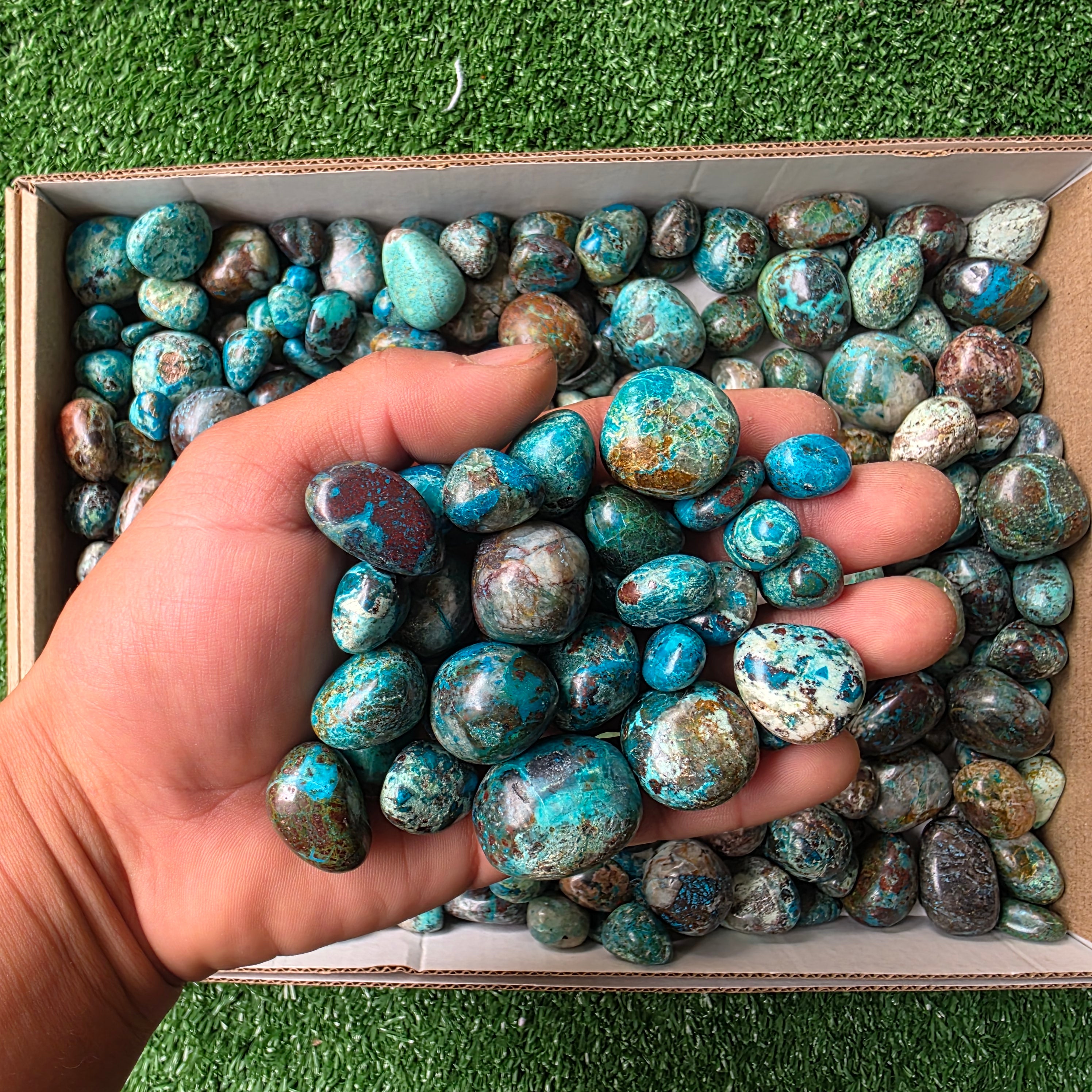 Lot 3 kg Chrysocolla tumbled