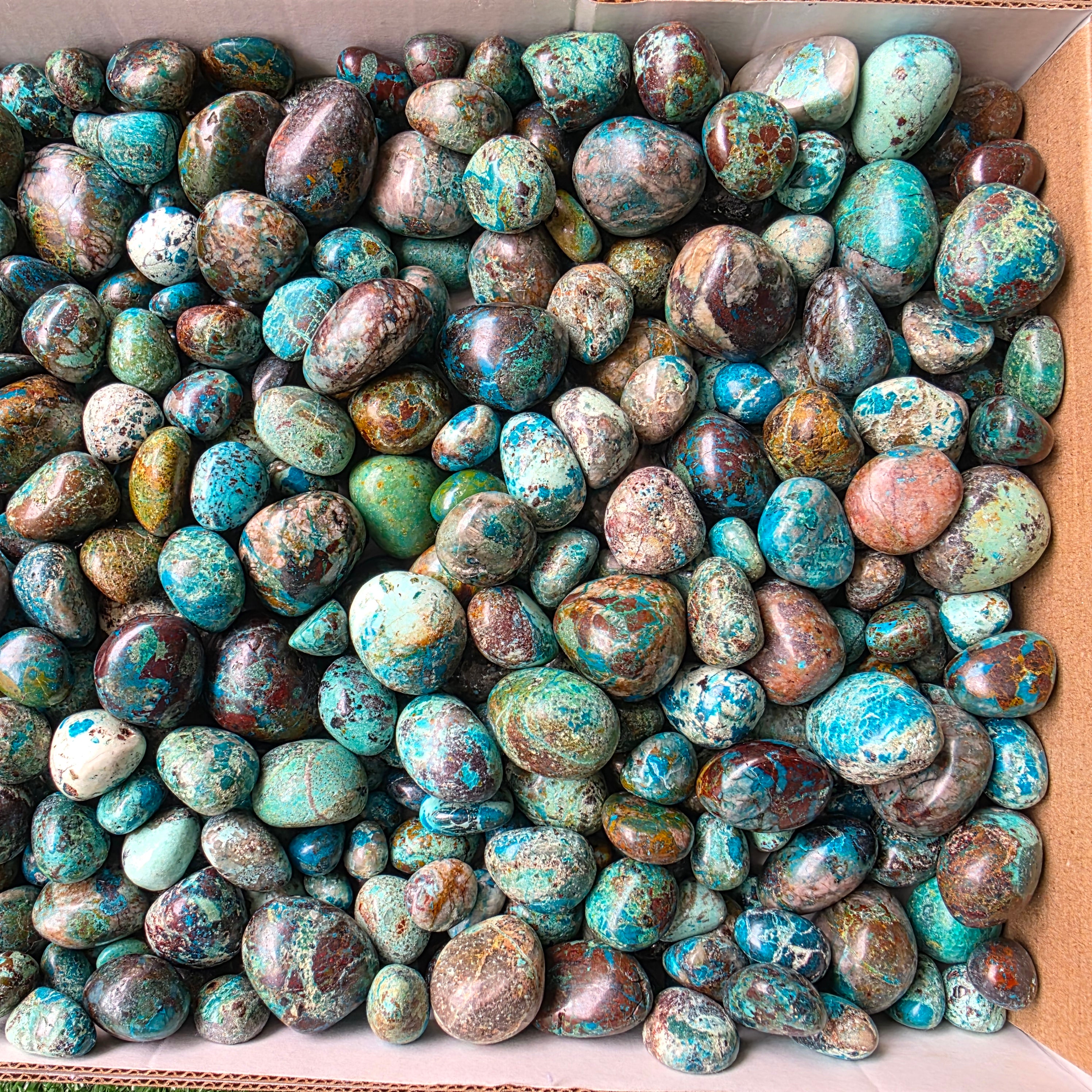 Lot 3 kg Chrysocolla tumbled