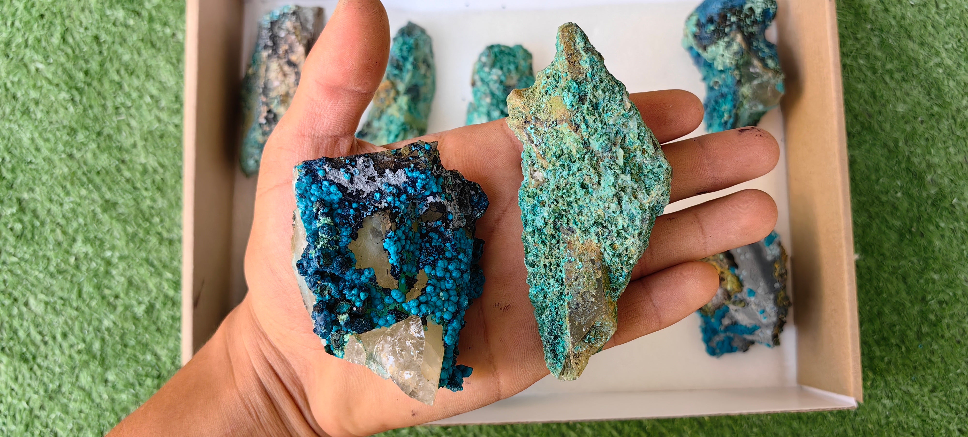 Lot 10 Chrysocolla on Quartz