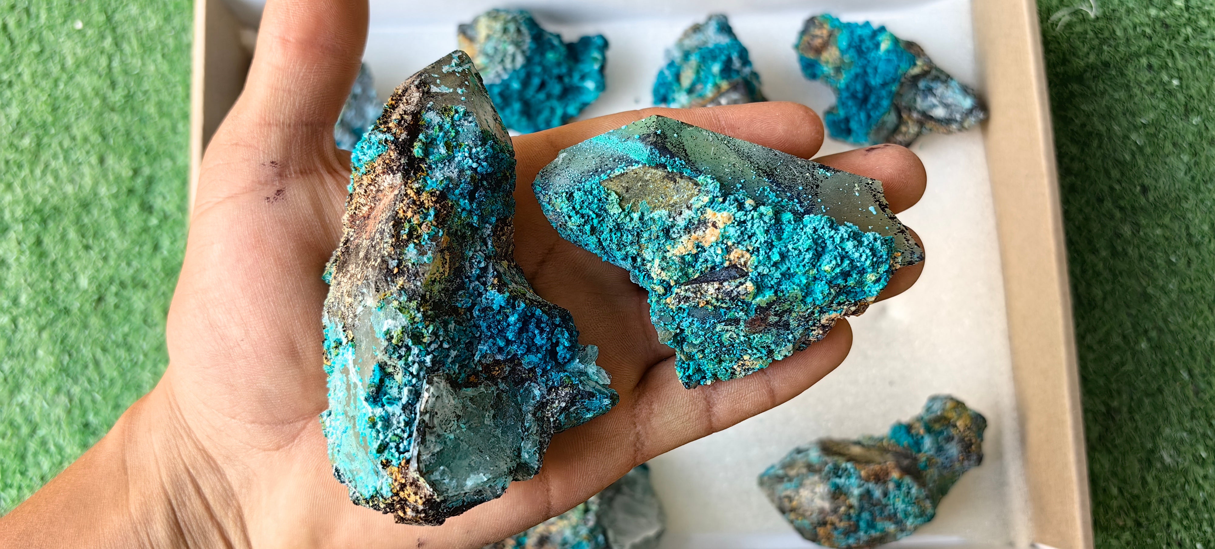 Lot 10 Chrysocolla on Quartz