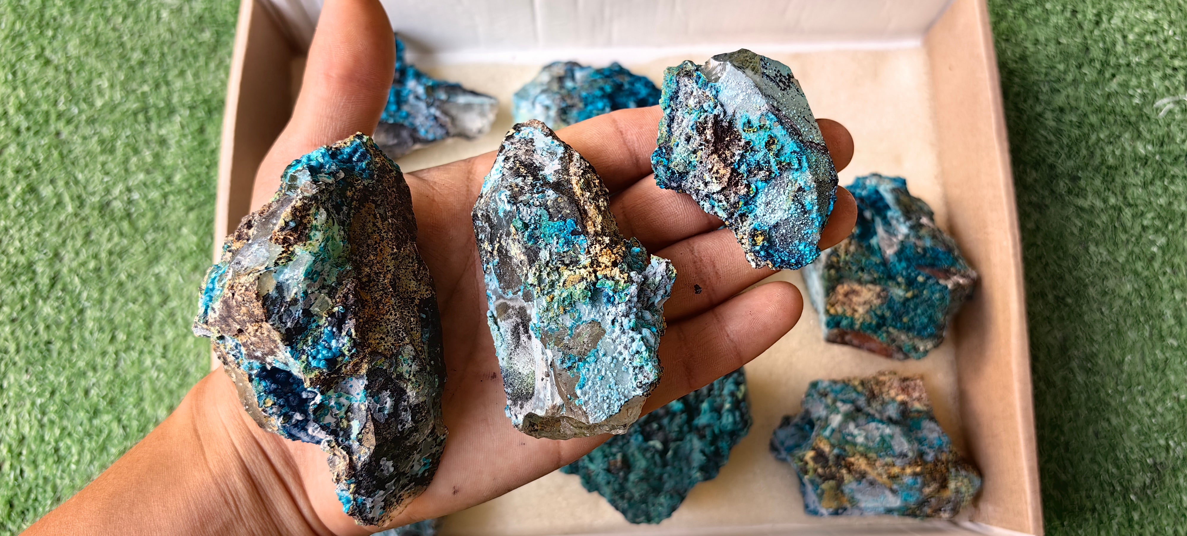 Lot 10 Chrysocolla on Quartz