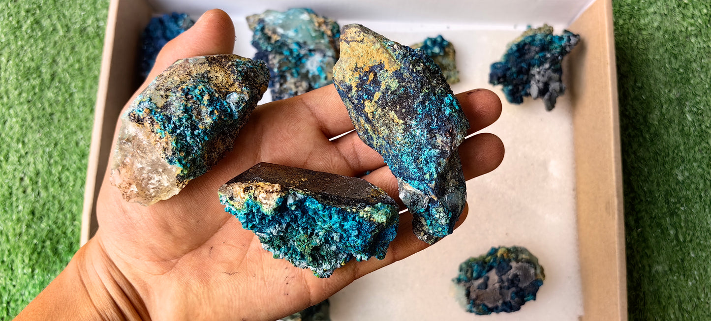 Lot 10 Chrysocolla on Quartz