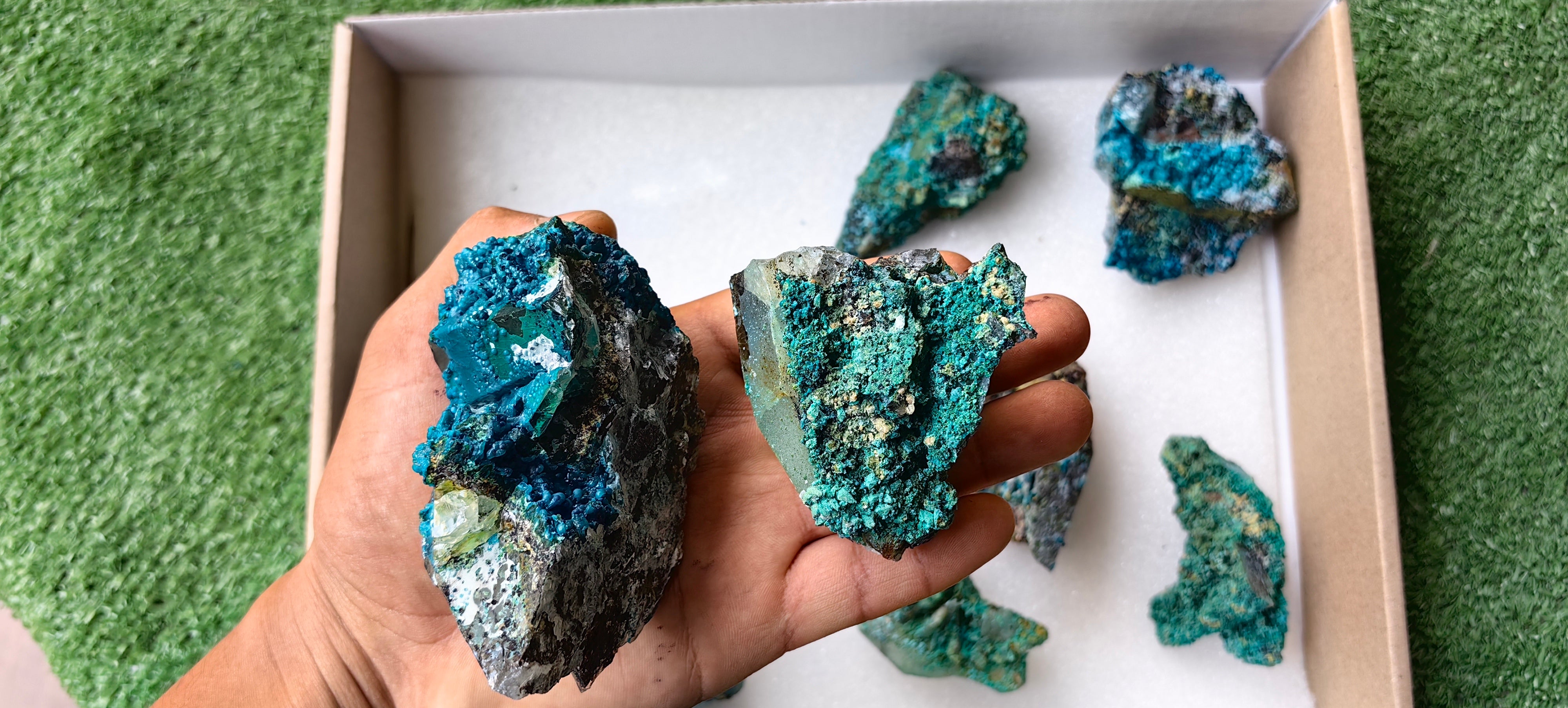 Lot 10 Chrysocolla on Quartz