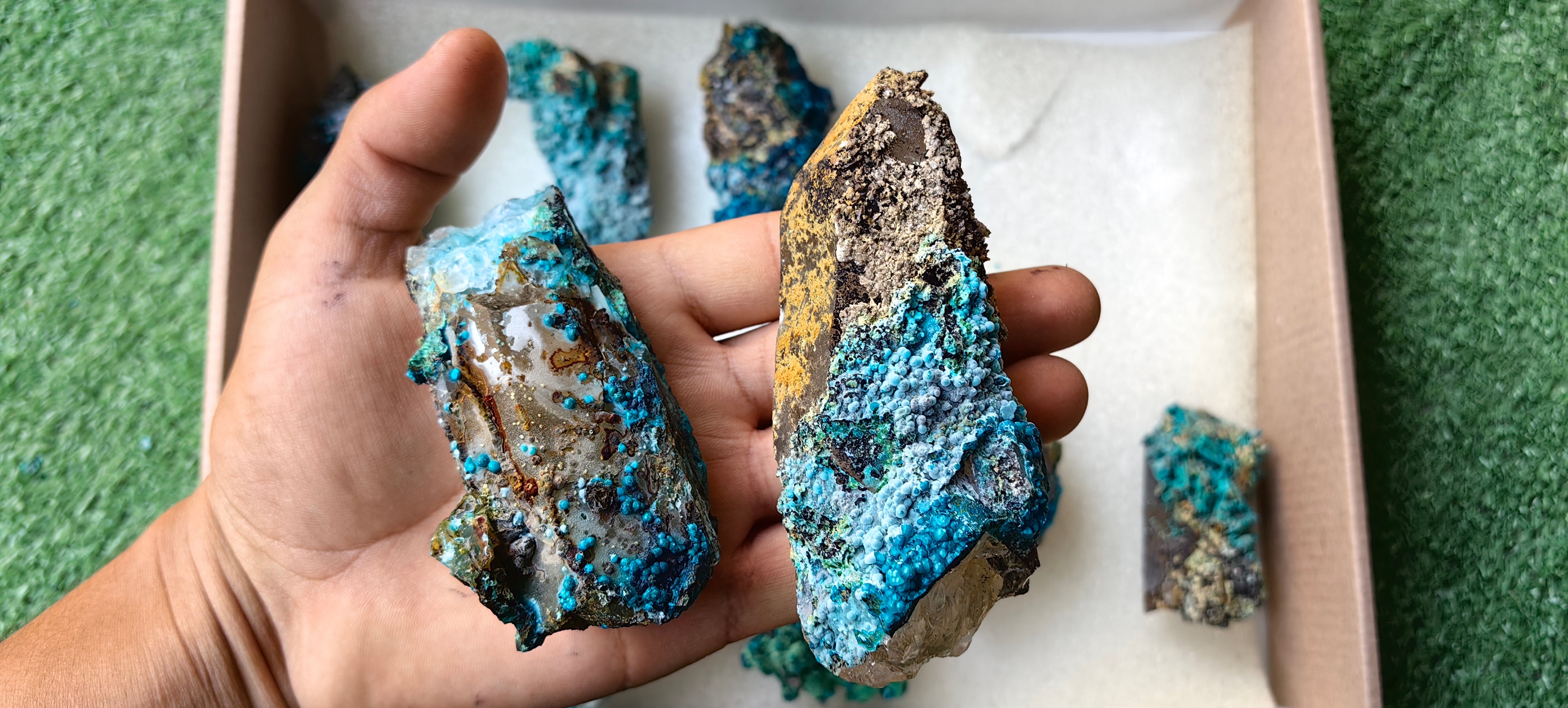 Lot 10 Chrysocolla on Quartz