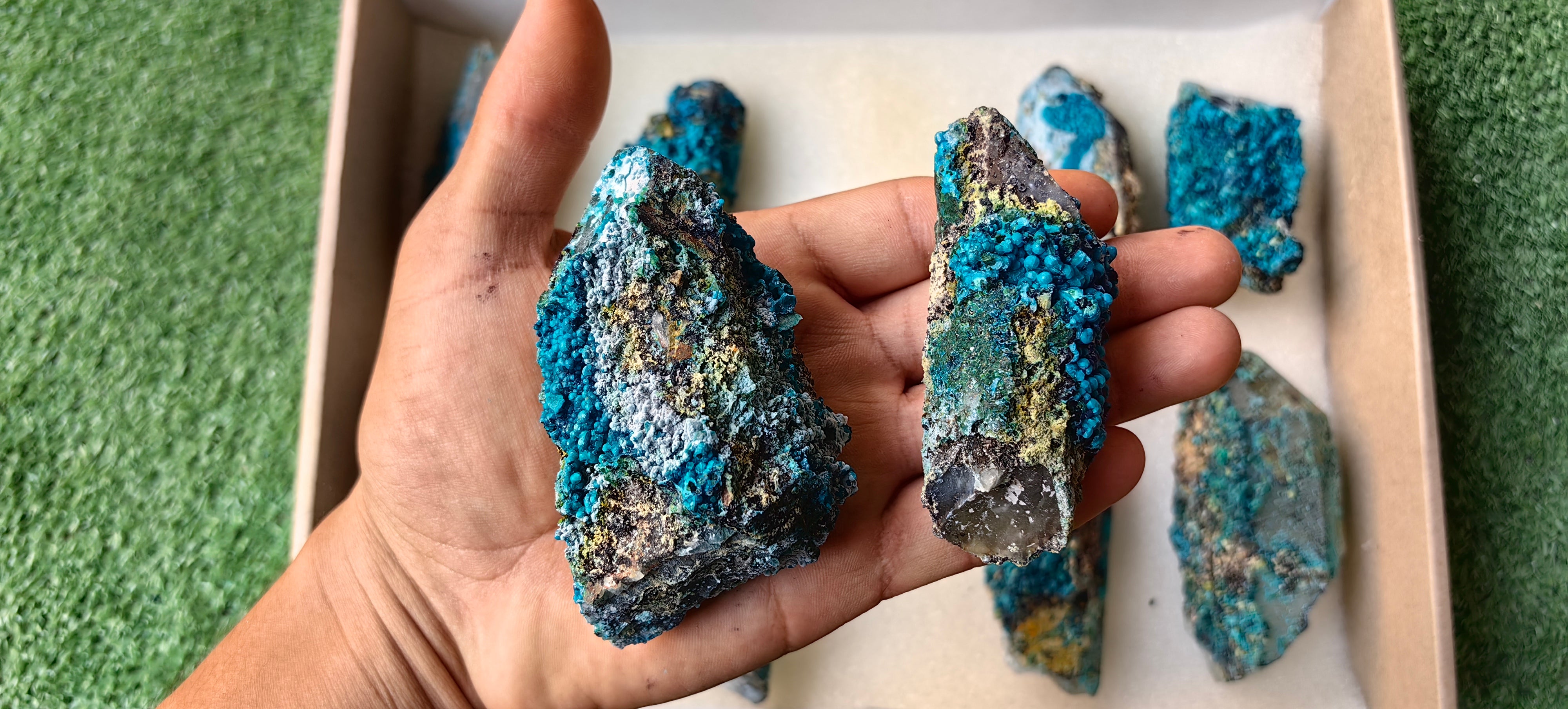 Lot 10 Chrysocolla on Quartz