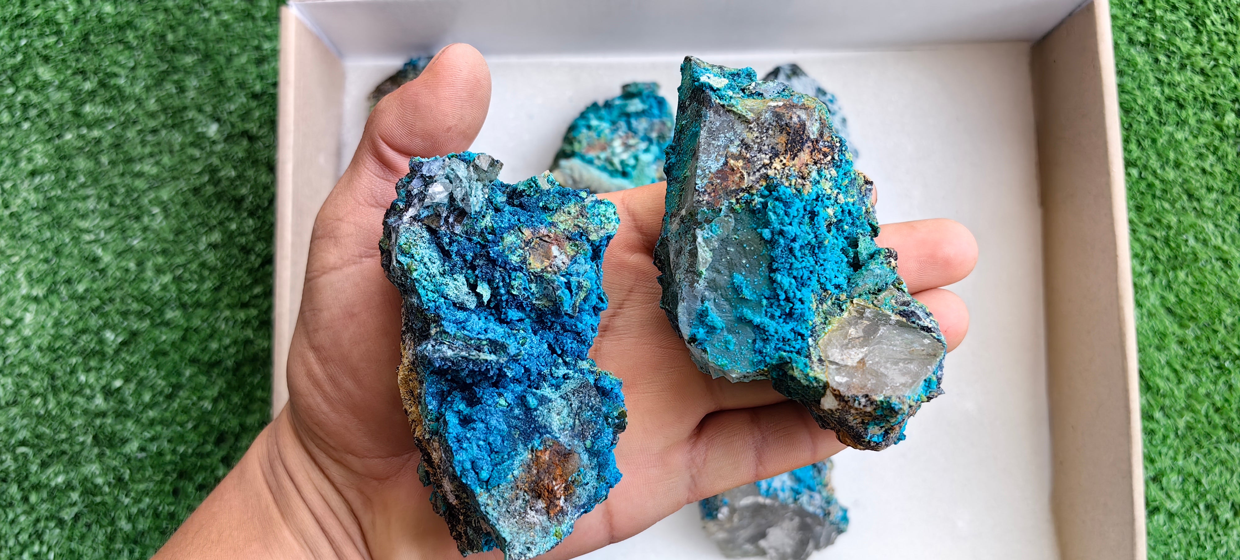 Lot 8 Chrysocolla on Quartz