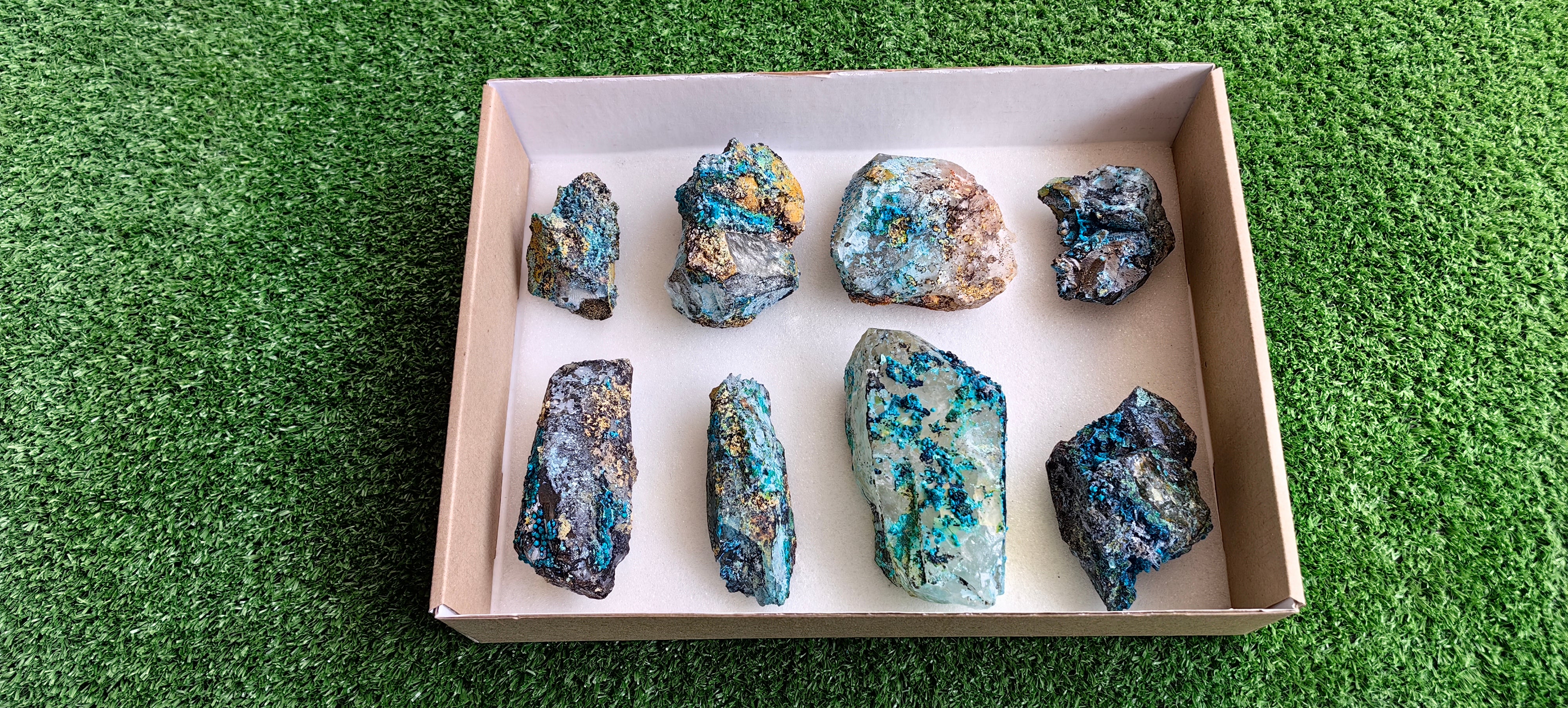 Lot 8 Chrysocolla on Quartz
