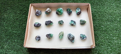 15 pcs Fluorite, Sphalerite, Galena, Pyrite