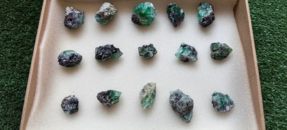 15 pcs Fluorite, Sphalerite, Galena, Pyrite