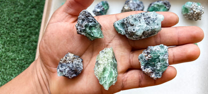 15 pcs Fluorite, Sphalerite, Galena, Pyrite