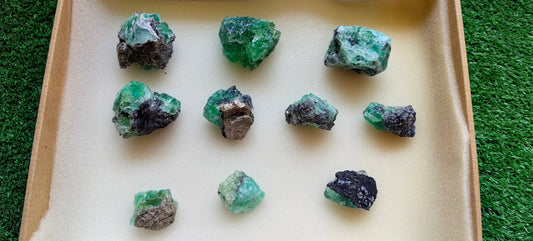 10 pcs Fluorite, Sphalerite, Galena, Pyrite