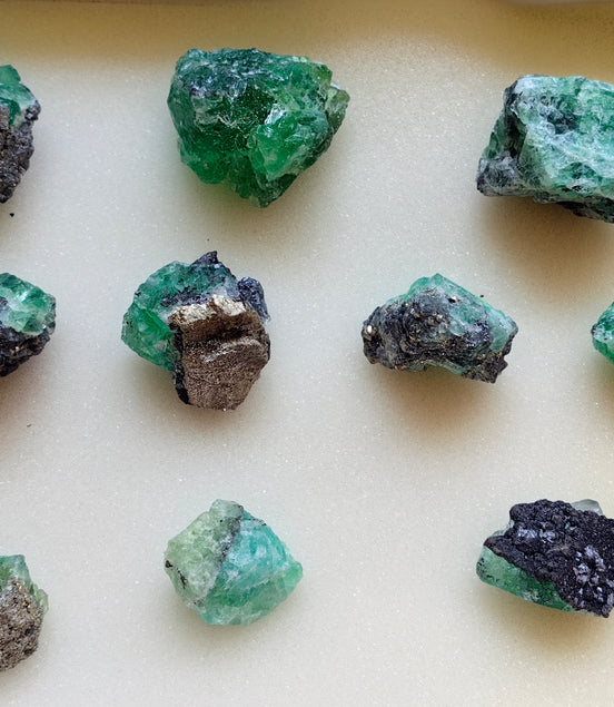 10 pcs Fluorite, Sphalerite, Galena, Pyrite