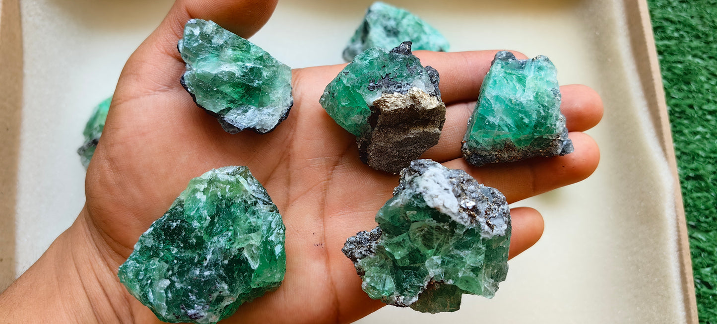 10 pcs Fluorite, Sphalerite, Galena, Pyrite