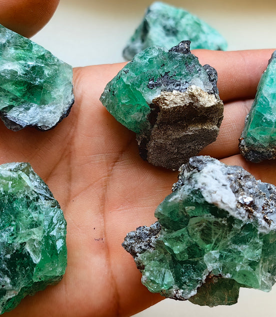 10 pcs Fluorite, Sphalerite, Galena, Pyrite