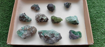 10 pcs Fluorite, Sphalerite, Galena, Pyrite