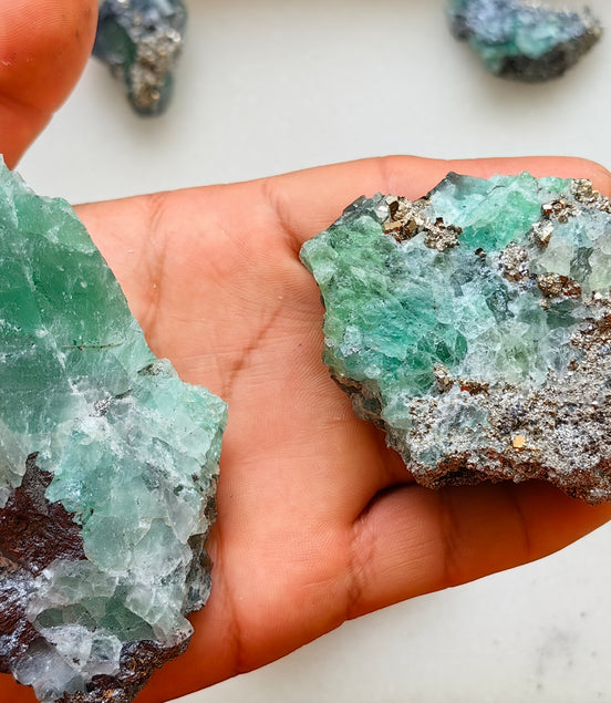 10 pcs Fluorite, Sphalerite, Galena, Pyrite