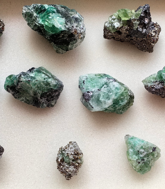 10 pcs Fluorite, Sphalerite, Galena, Pyrite