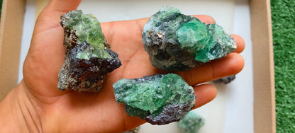 10 pcs Fluorite, Sphalerite, Galena, Pyrite