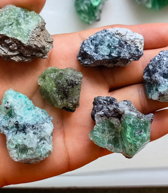 10 pcs Fluorite, Sphalerite, Galena, Pyrite