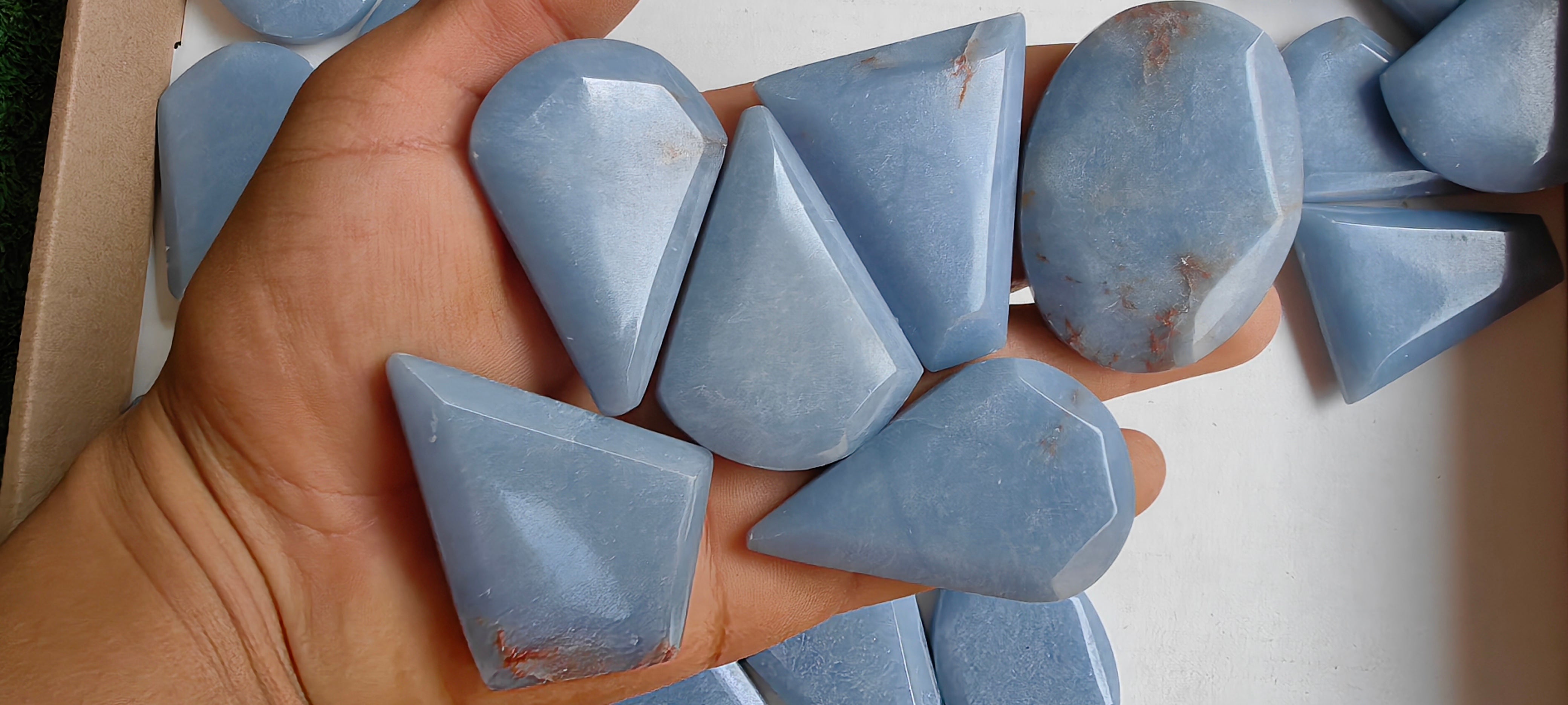 Lot 27 pcs Angelite Free Form Faceted