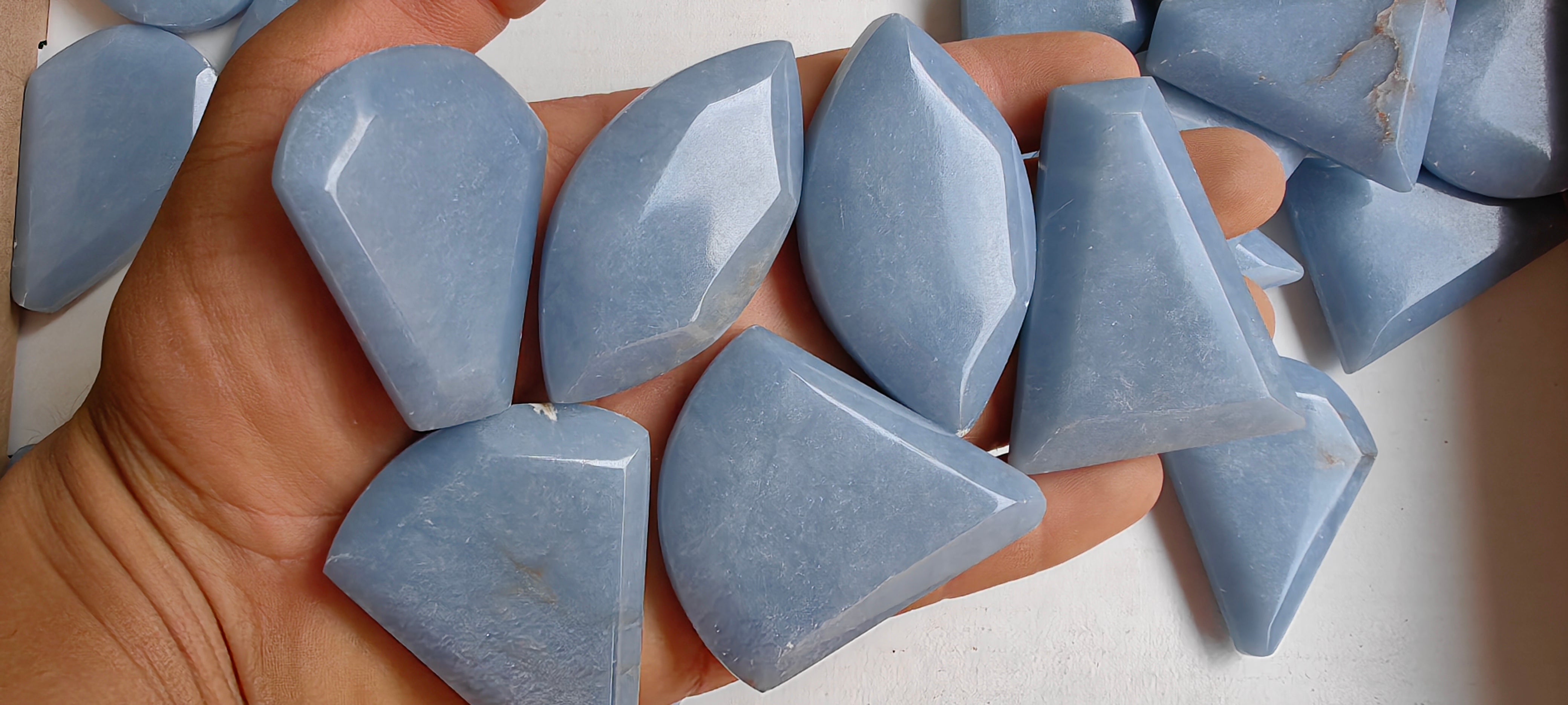 Lot 27 pcs Angelite Free Form Faceted