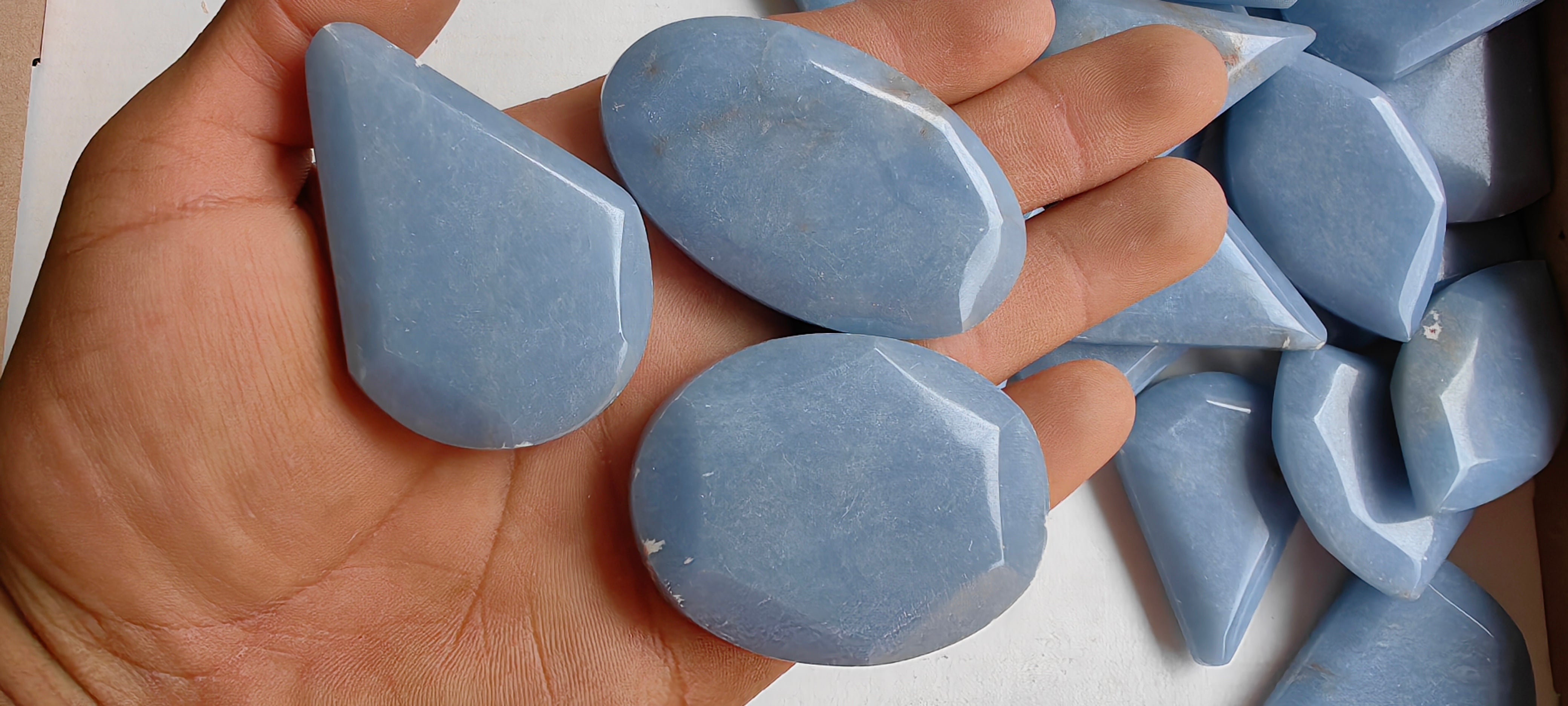 Lot 27 pcs Angelite Free Form Faceted