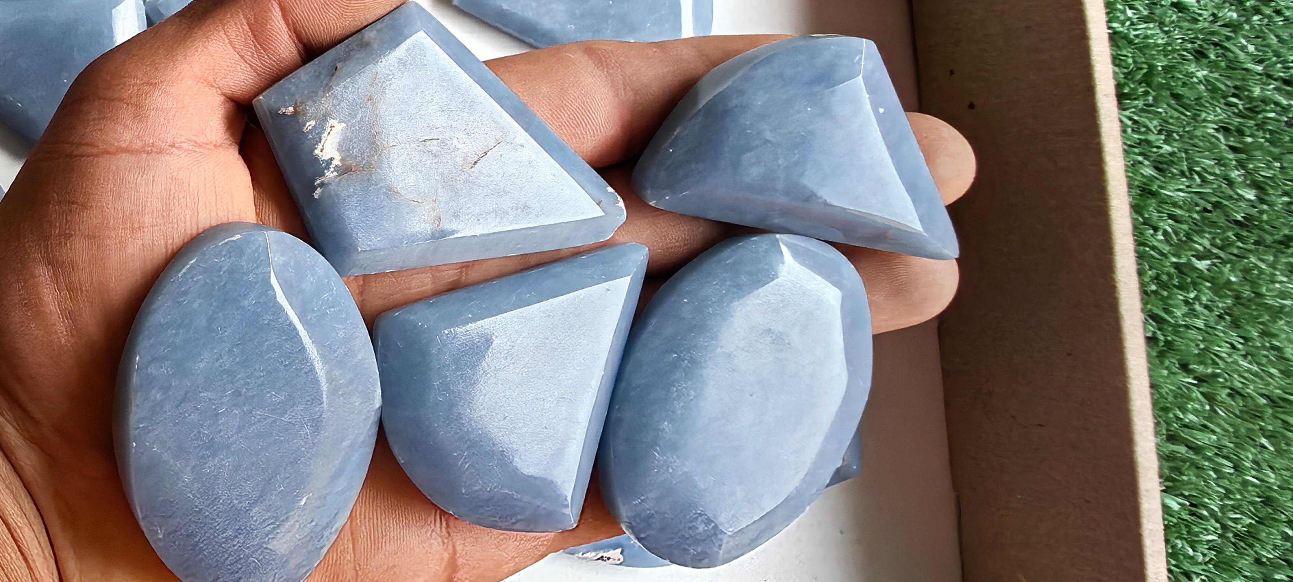 Lot 27 pcs Angelite Free Form Faceted