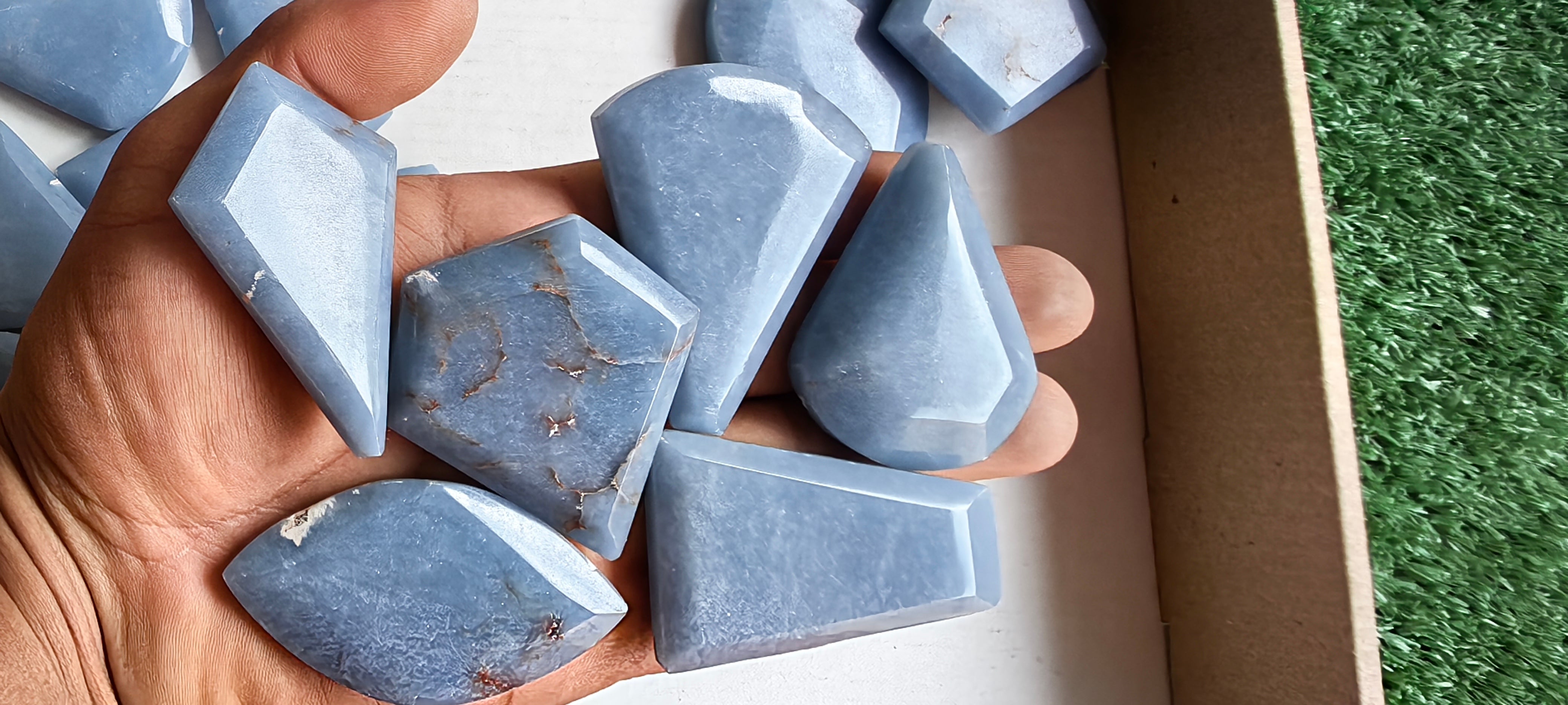 Lot 27 pcs Angelite Free Form Faceted