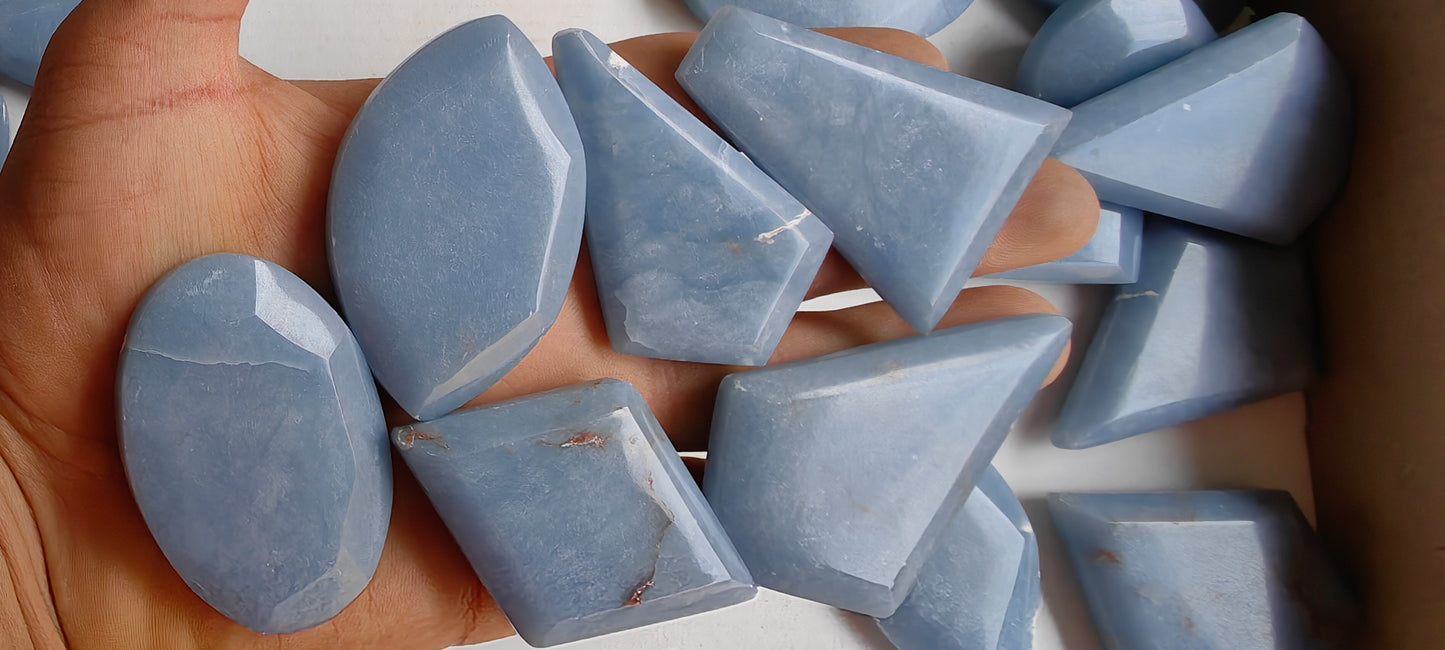 Lot 27 pcs Angelite Free Form Faceted