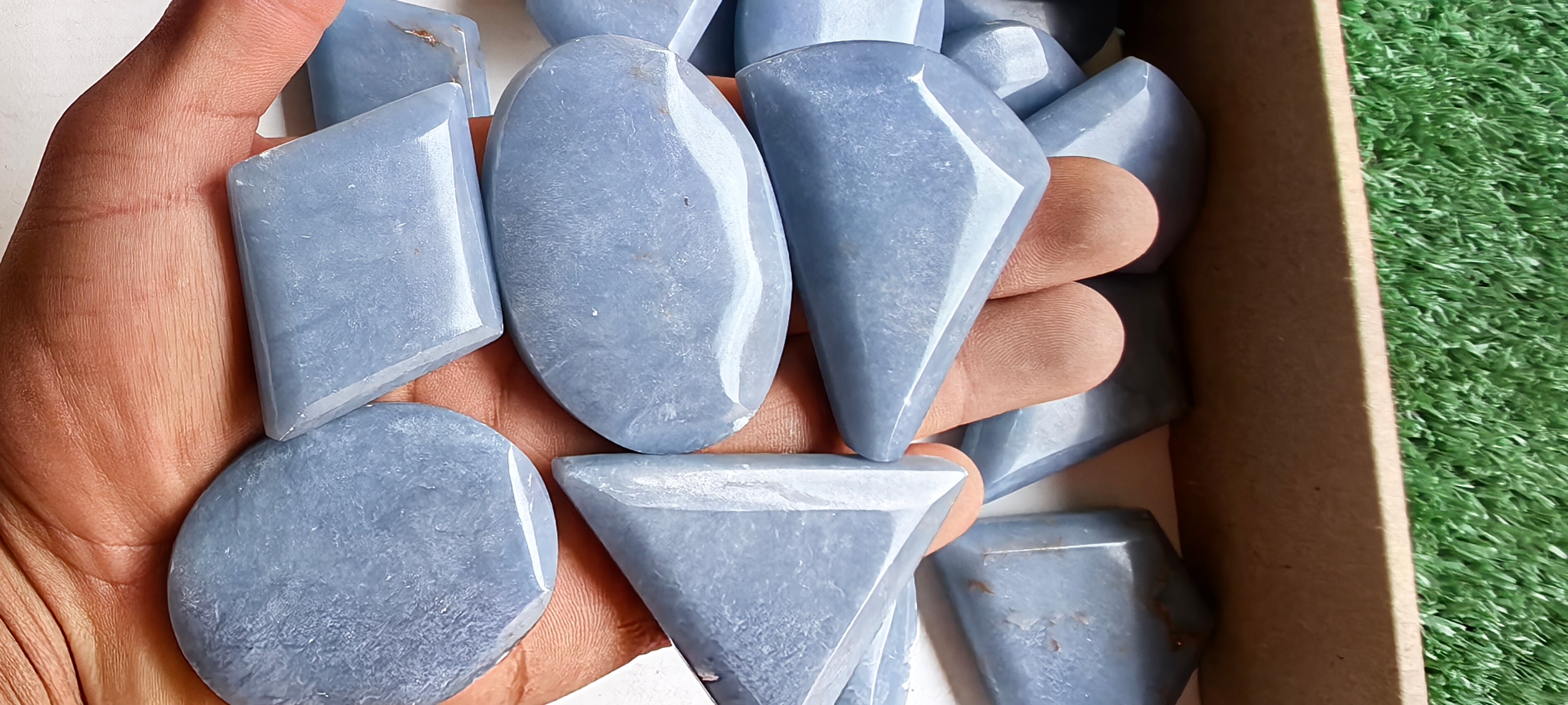 Lot 27 pcs Angelite Free Form Faceted