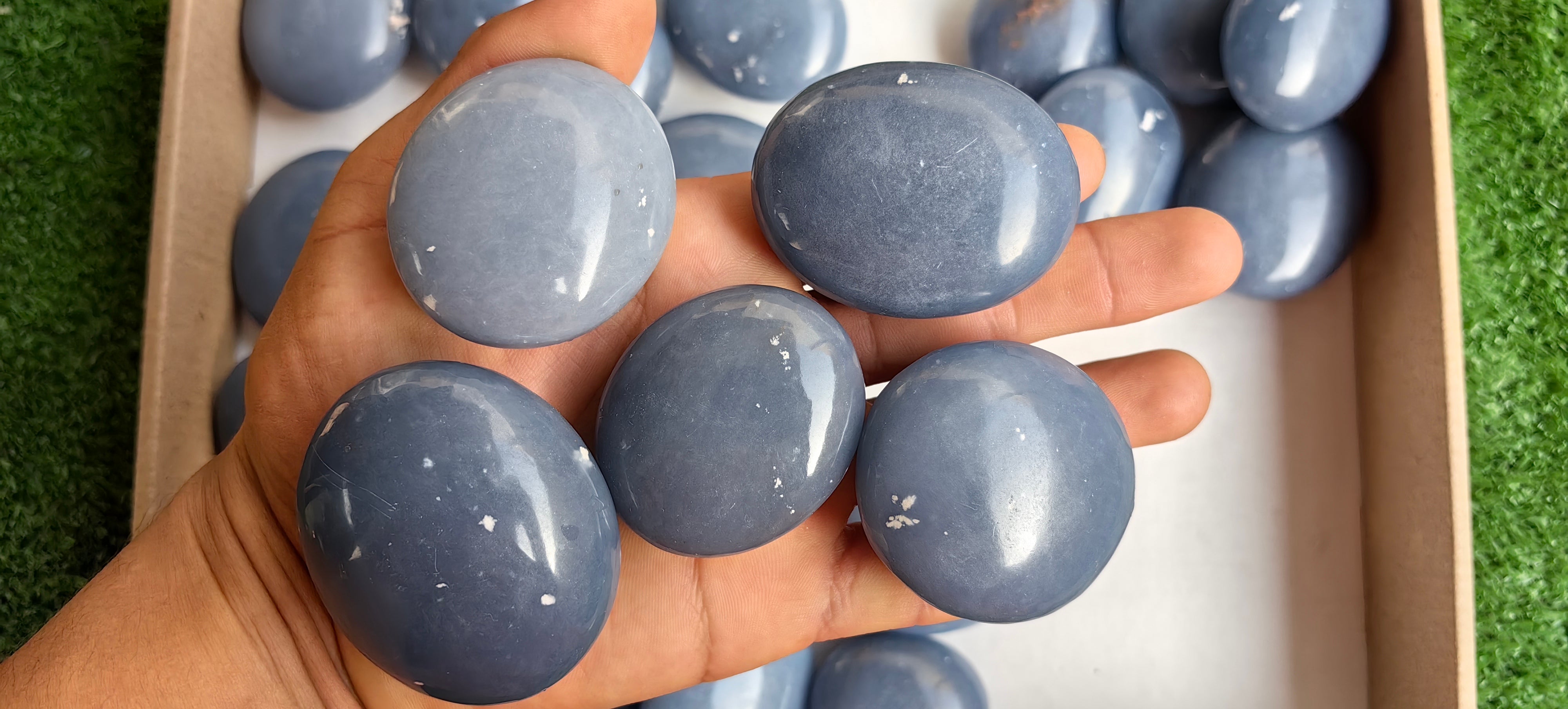 Lot 29 pcs Angelite Palm