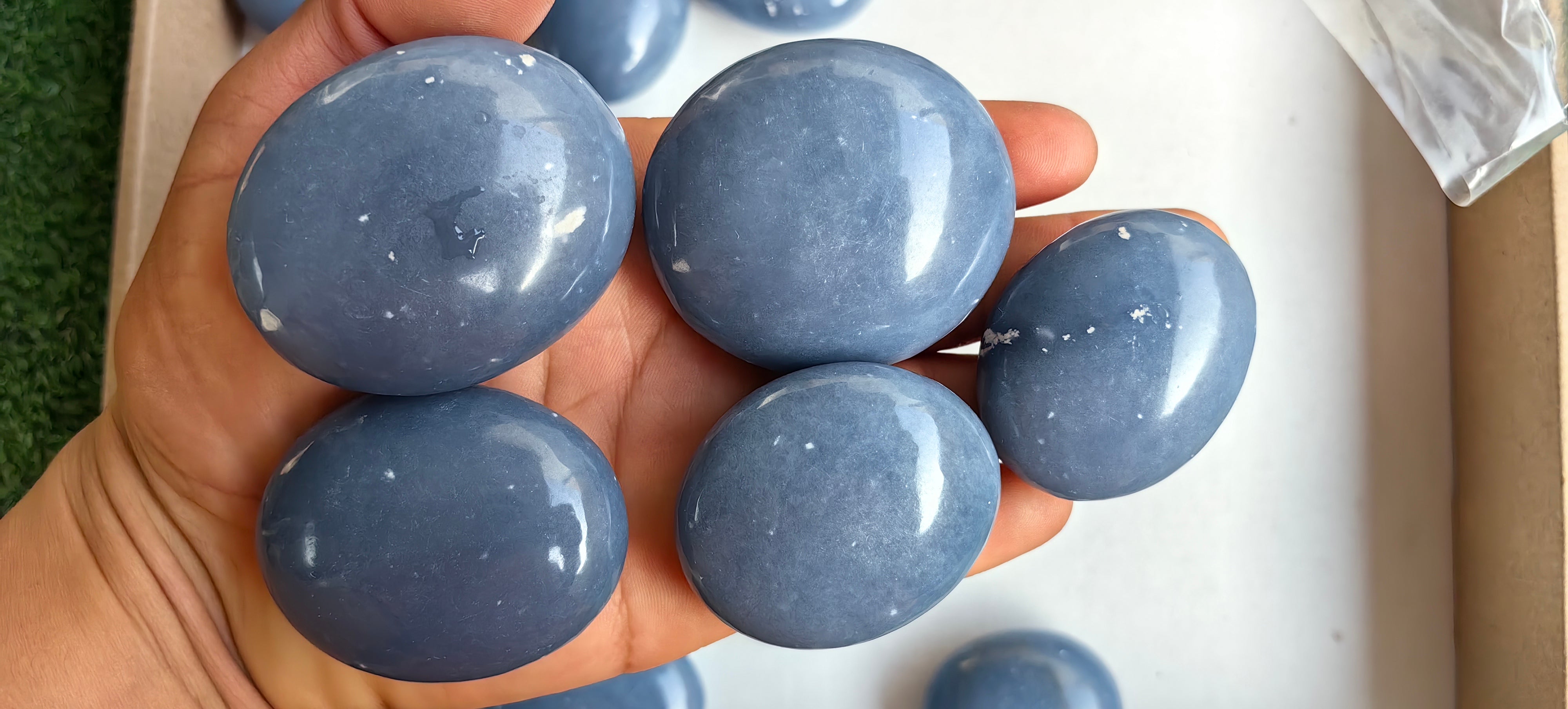 Lot 29 pcs Angelite Palm