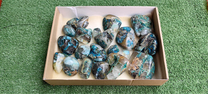 Lot 20 pcs Chrysocolla on Quartz Free Form