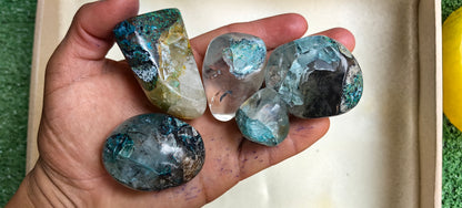 Lot 20 pcs Chrysocolla on Quartz Free Form