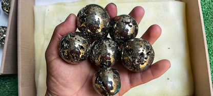 Lot 41 pcs  Pyrite Sphere