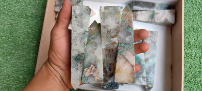 Lot 13 pcs Chrysocolla Quartz Tower