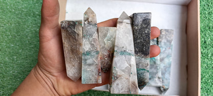 Lot 13 pcs Chrysocolla Quartz Tower