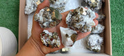 Lot 14 pcs Pyrite Cubic with Calcite