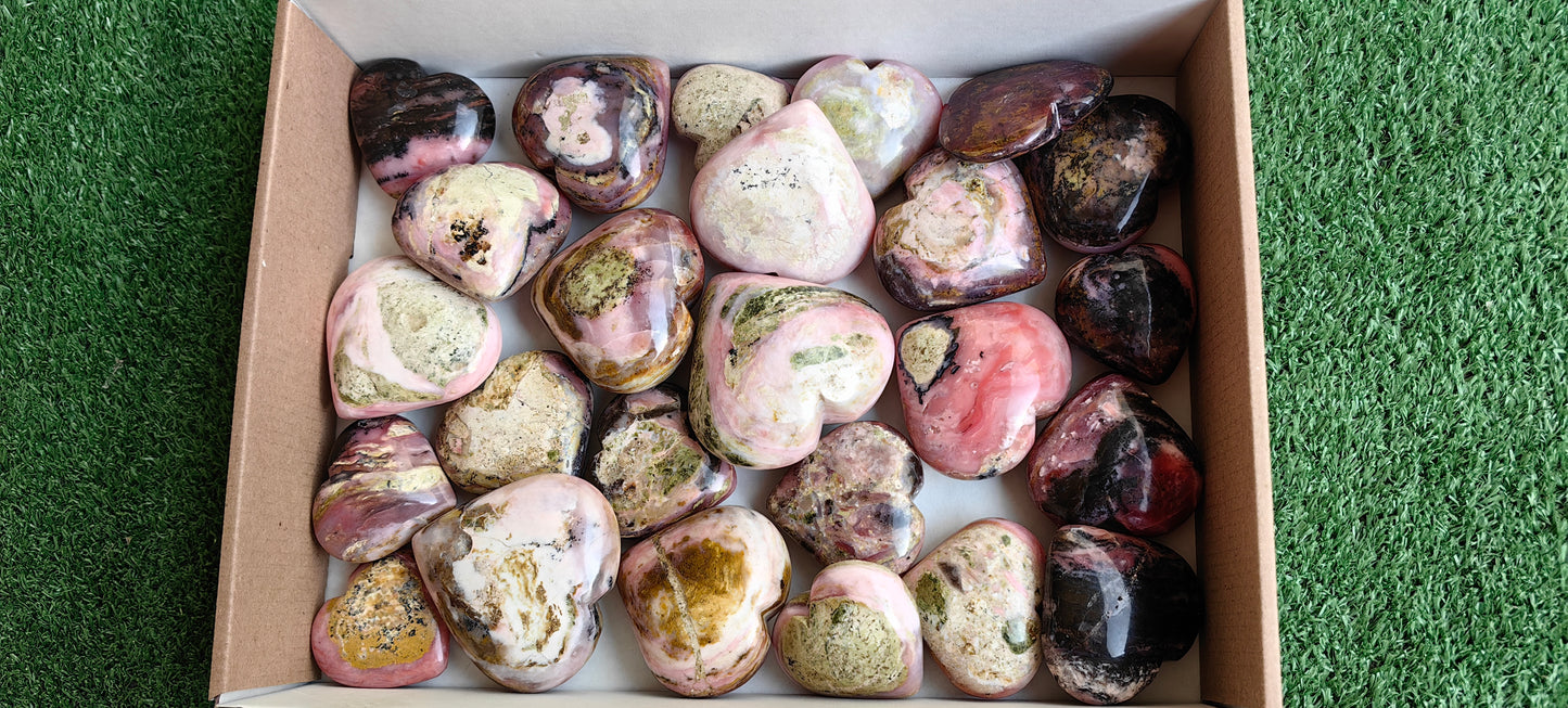 Lot 25 pc Strawberry Pink Opal Heart