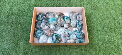 Lot 27 pc Chrysocolla Quartz Palm