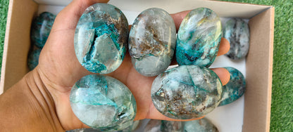 Lot 27 pc Chrysocolla Quartz Palm