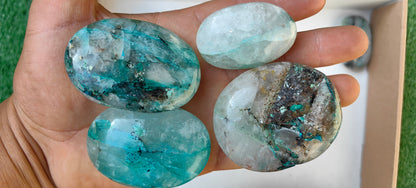 Lot 27 pc Chrysocolla Quartz Palm