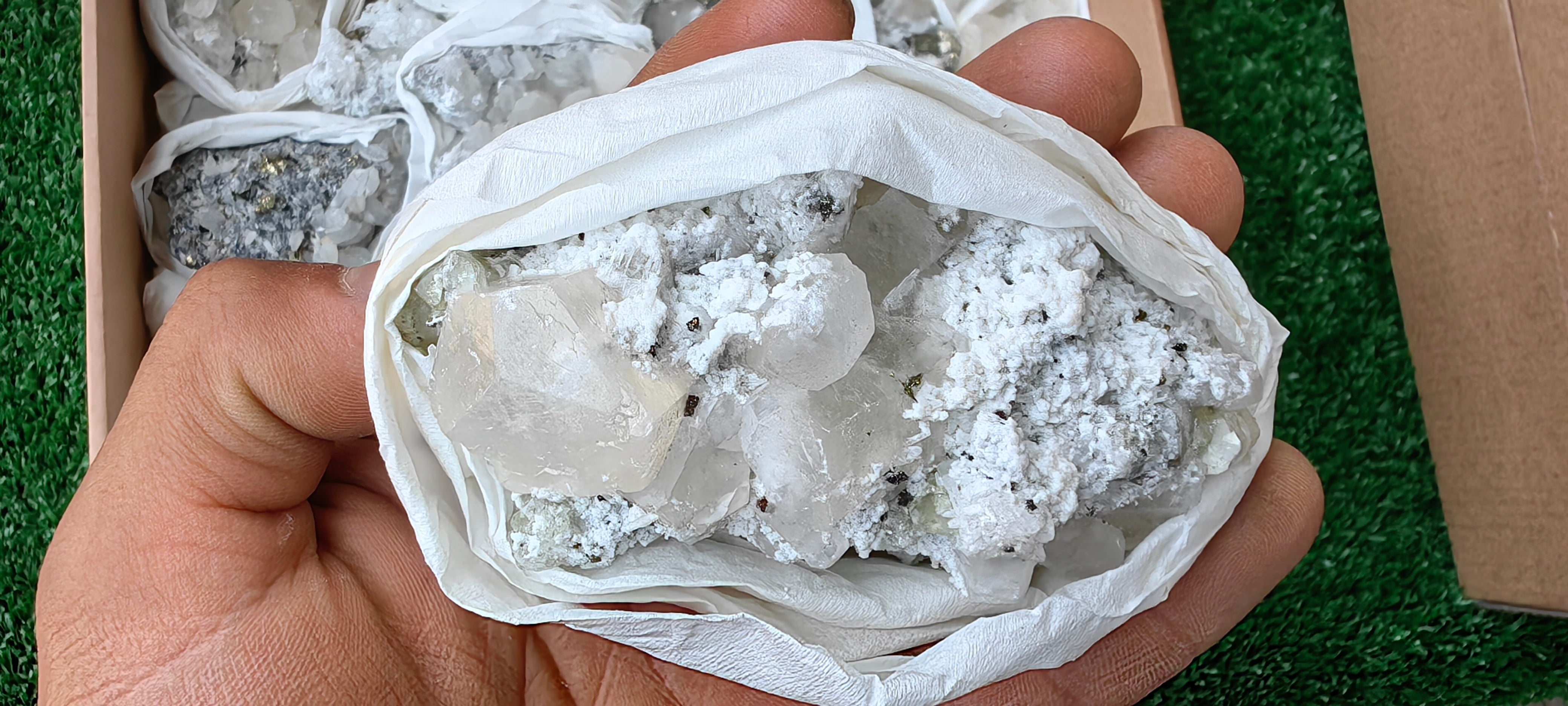 Lot 19 Pcs Pyrite with Calcite*