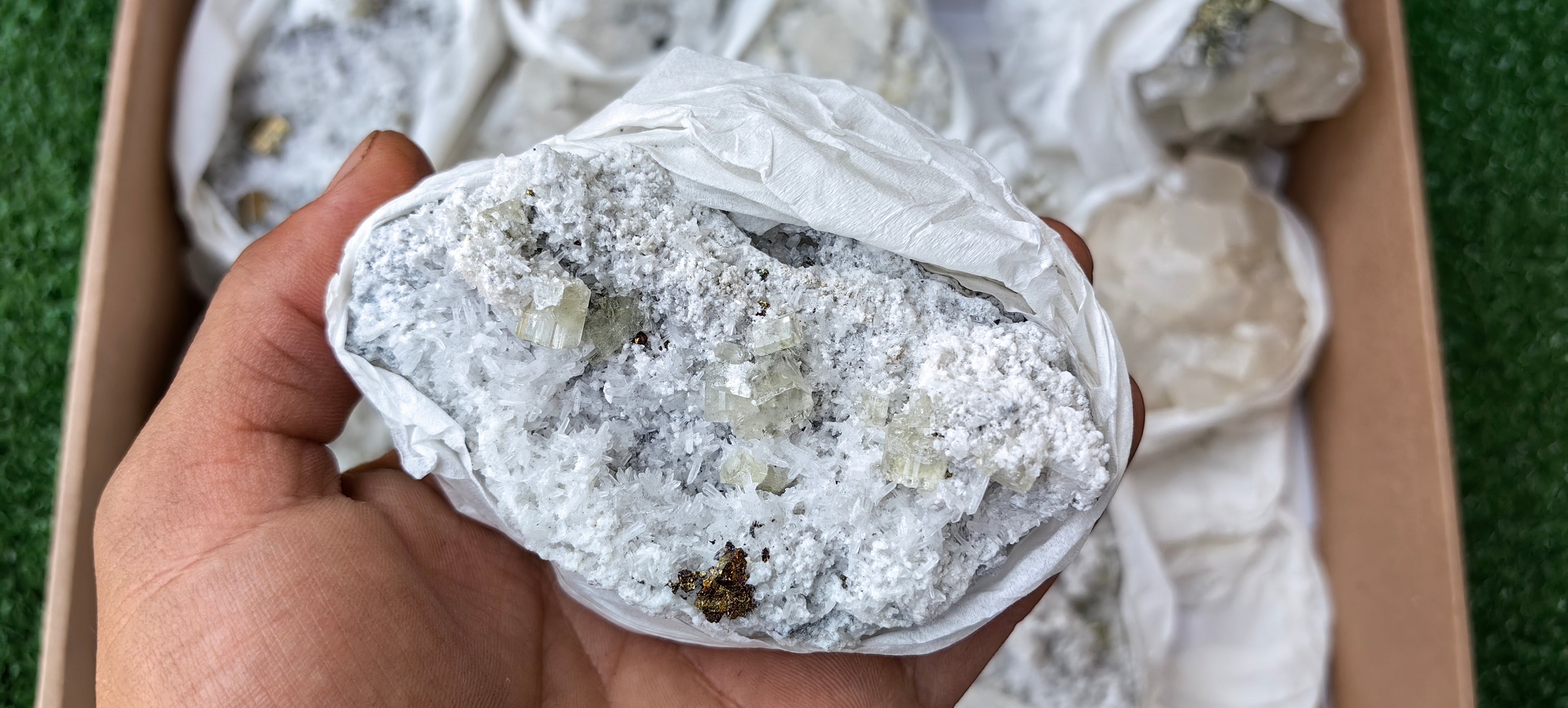 Lot 14 Pcs Pyrite with Calcite*