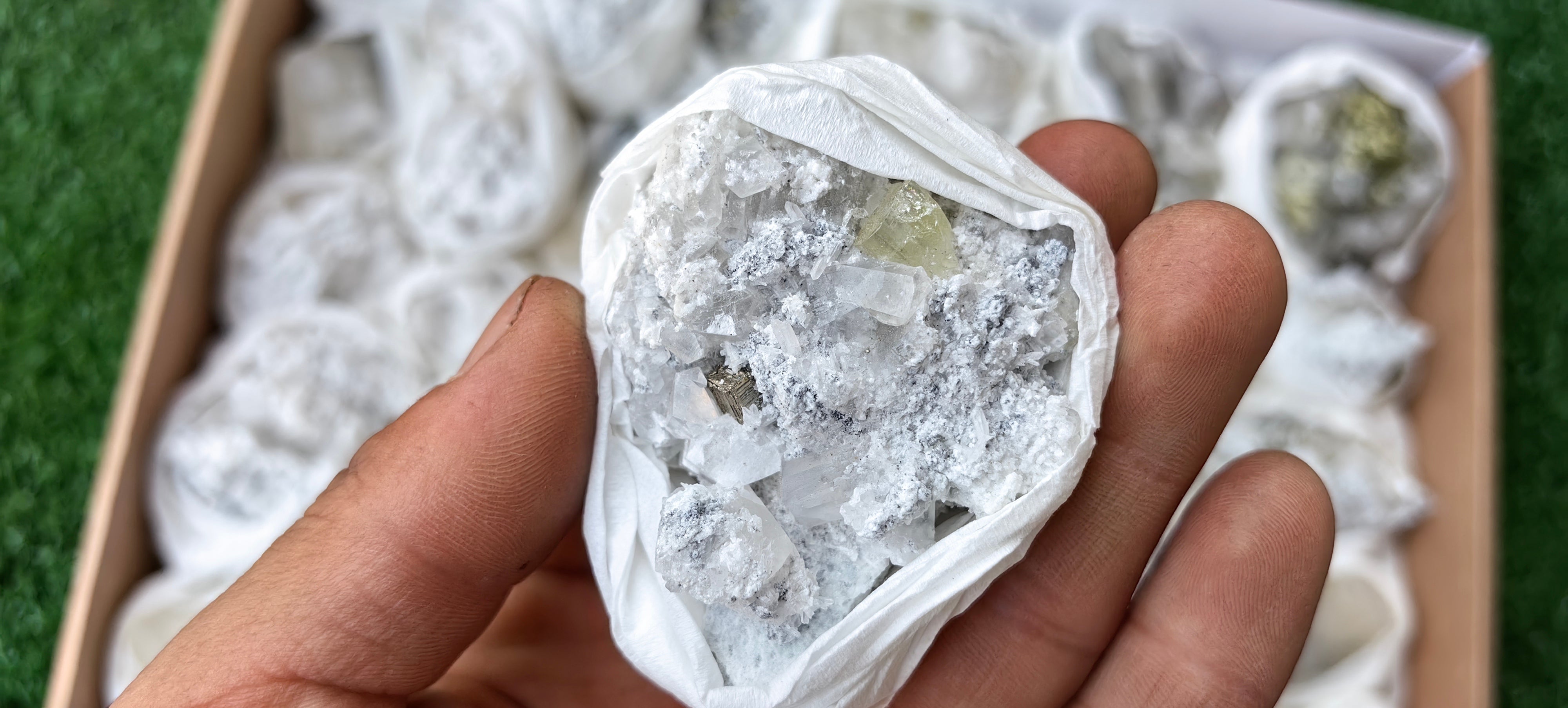 Lot 34 Pcs Pyrite with Calcite**