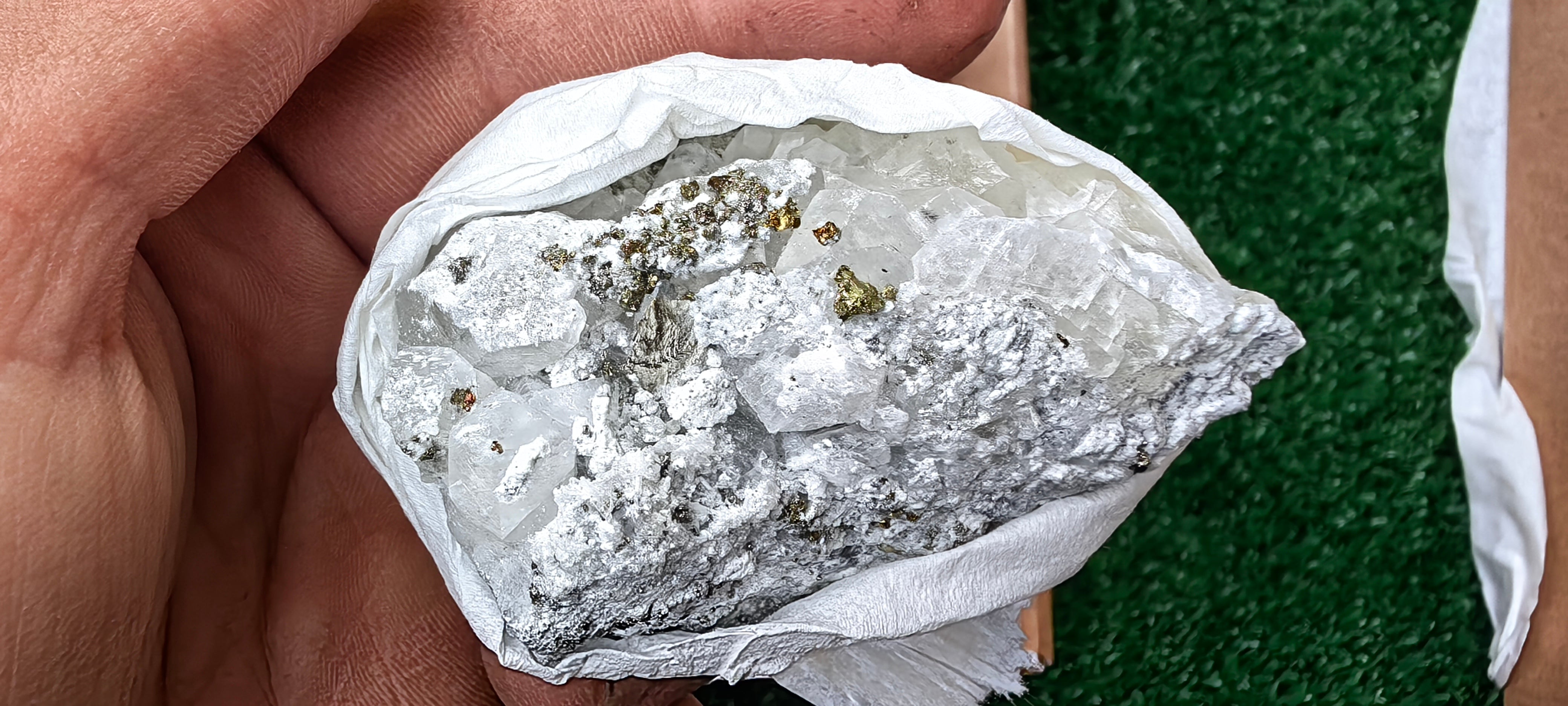 Lot 34 Pcs Pyrite with Calcite**