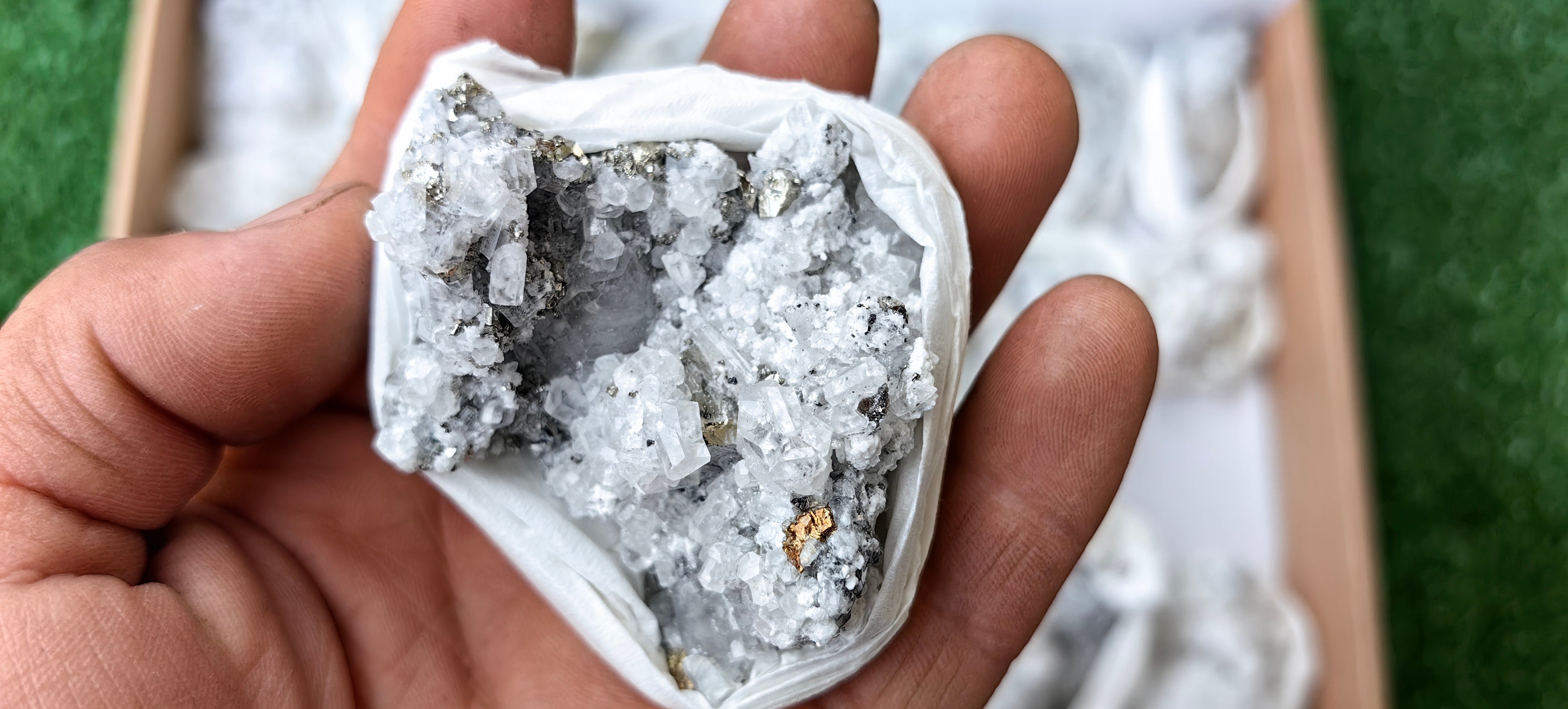 Lot 28 Pcs Pyrite with Calcite*